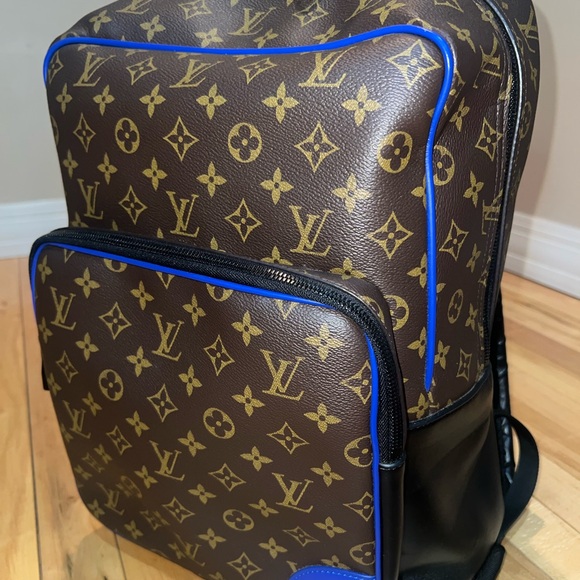 Louis Vuitton Monogram Brown and Blue Men's Dean Backpack - Picture 1 of 8